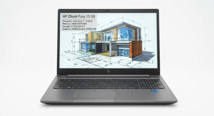 HP ZBook Fury 15 G8 - i7-11850H - 16GB Ram DDR4 - 512GB SSD M.2 -  Nvidia Quadro T2000 4GB