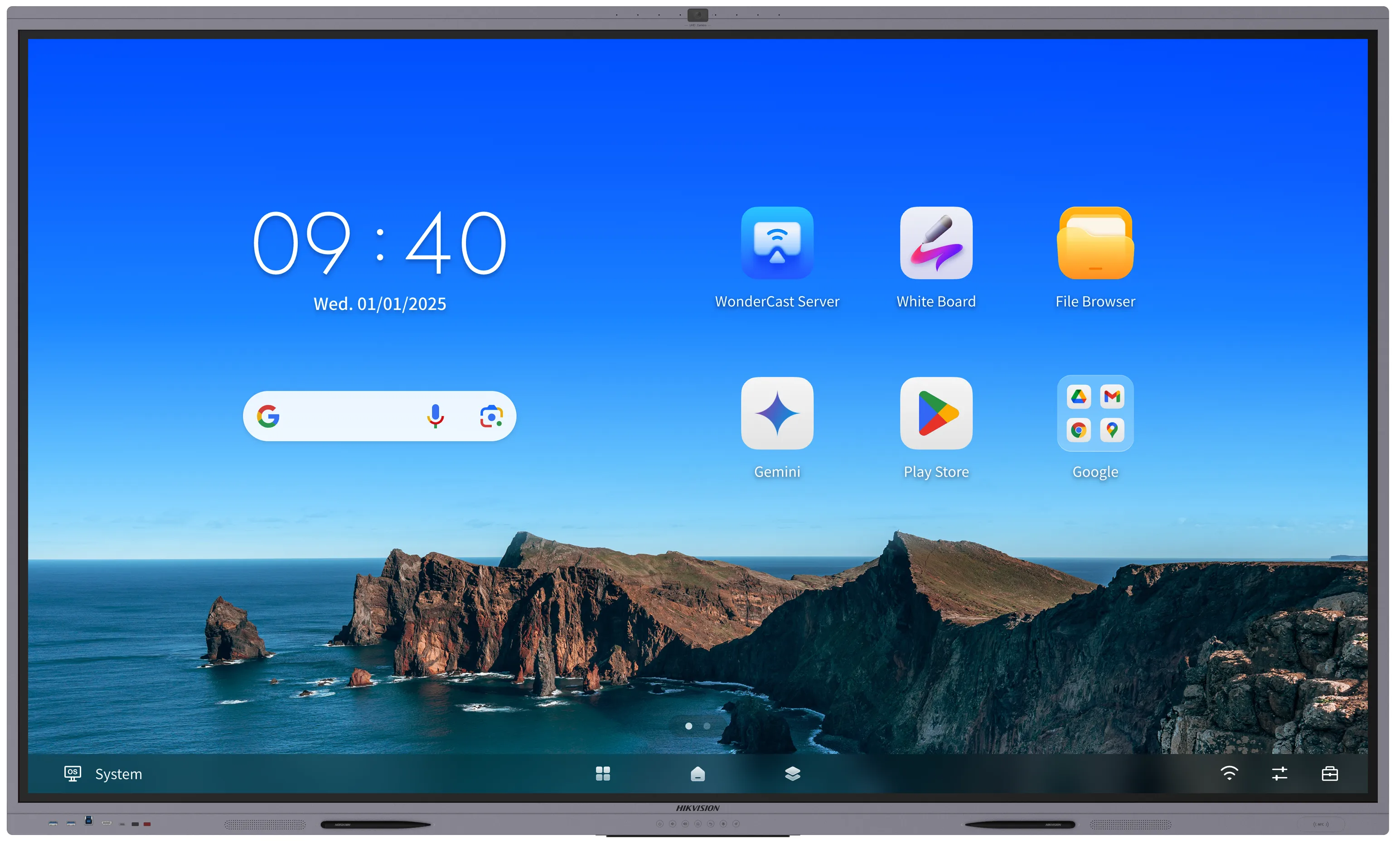 شاشة تفاعلية 75 بوصة 4K أندرويد + ويندوز من هيكفيجن – DS-D5A75RB/B3 (Dual System Edition)