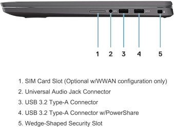 Laptop  DELL Latitude7410  i5 10Th -U  - 16GB RAM - 512 SSD - Intel UHD Graphics  GPU