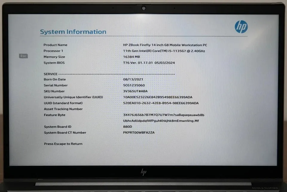 HP ZBook Firefly G8 i5 -16GB RAM - 256GB SSD - 4GB Nvidia GPU