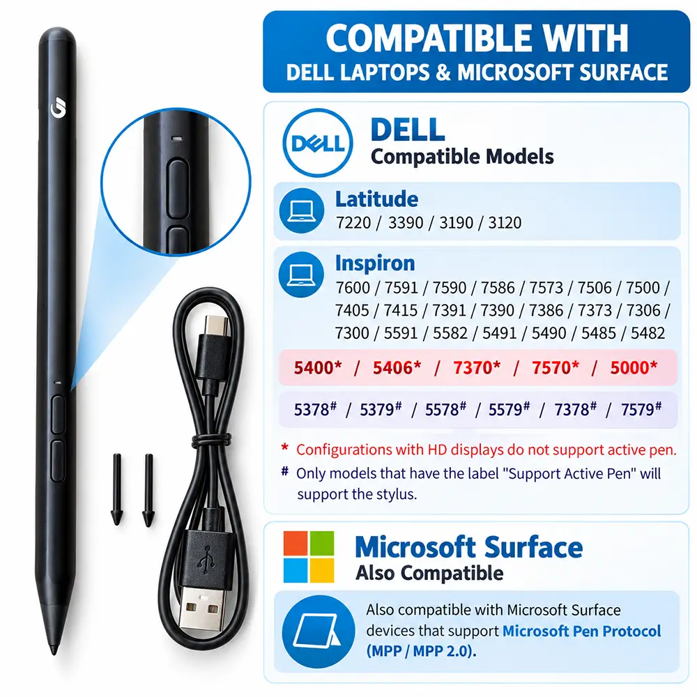 WAN EP02 Active Stylus Pen Compatible with Microsoft Surface & Dell