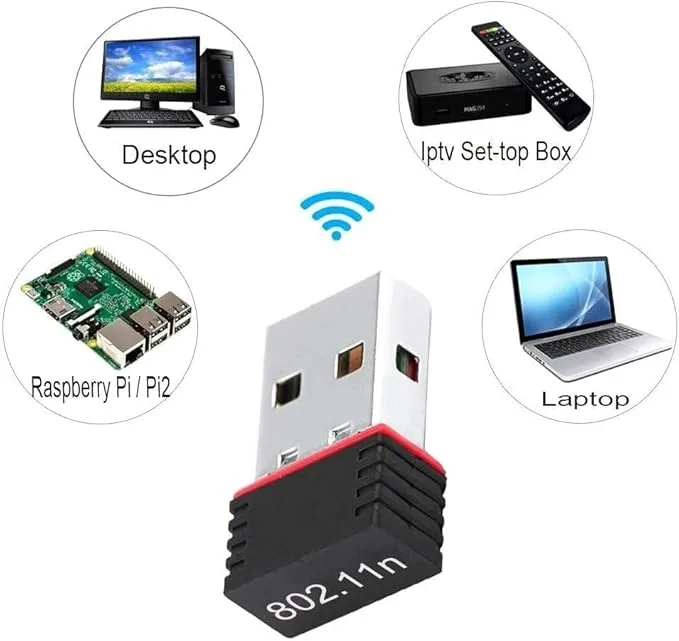 كارت واي فاي USB  انتينا داخليه سرعة 300 ميجا